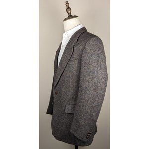 [40R] Sports Coat / Blazer - 100% Harris Tweed Wool Brown Birdseye Weave